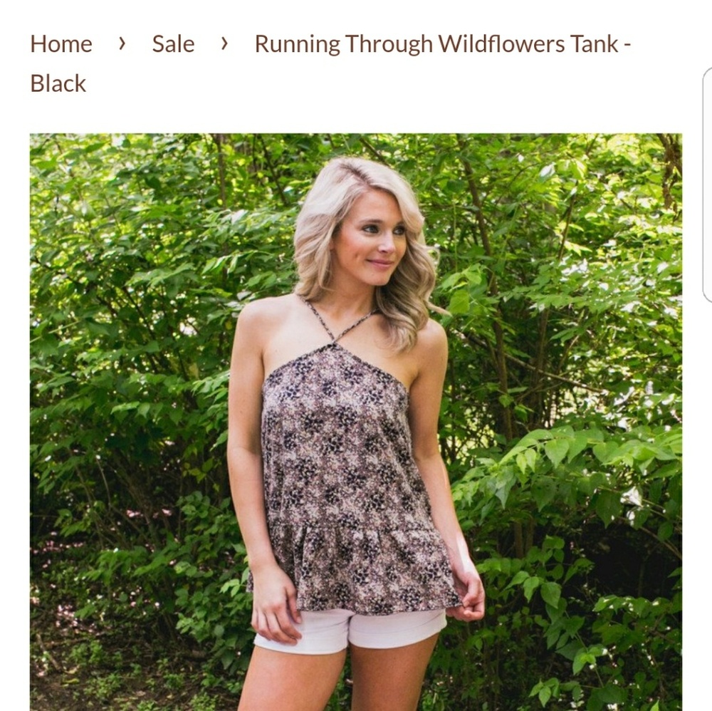 Eleven Oaks Boutique Top - black floral tank